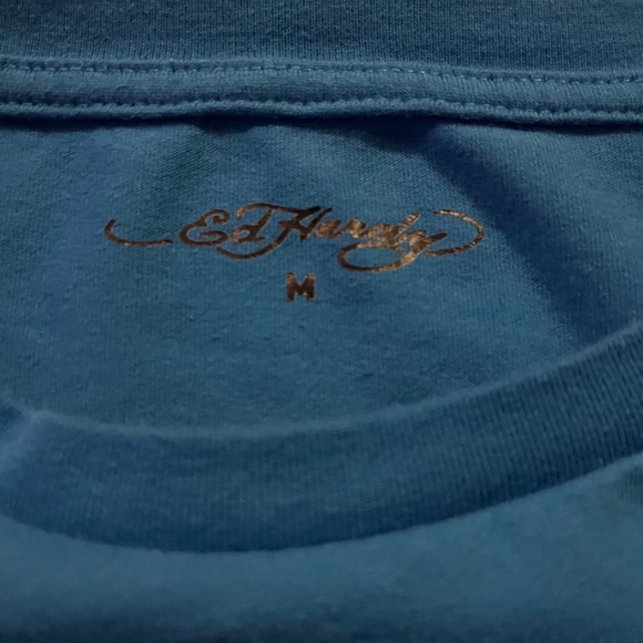Ed Hardy "Classic Skull Logo" Men's T-Shirt. Blue. Medium - Picture 5 of 5